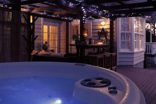 The Rural Naturist Bed and Breakfast Retreat Spa at Night The Rural Naturist Bed and Breakfast Retreat Spa at Night