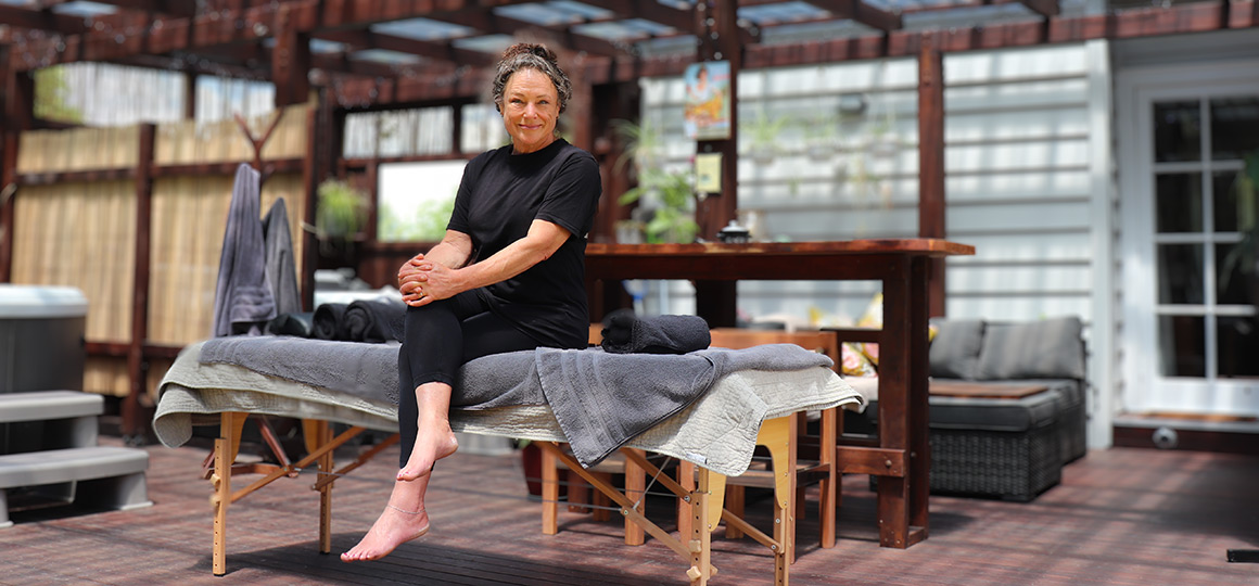 Outdoor Massage at Rural Naturist B&B Retreat